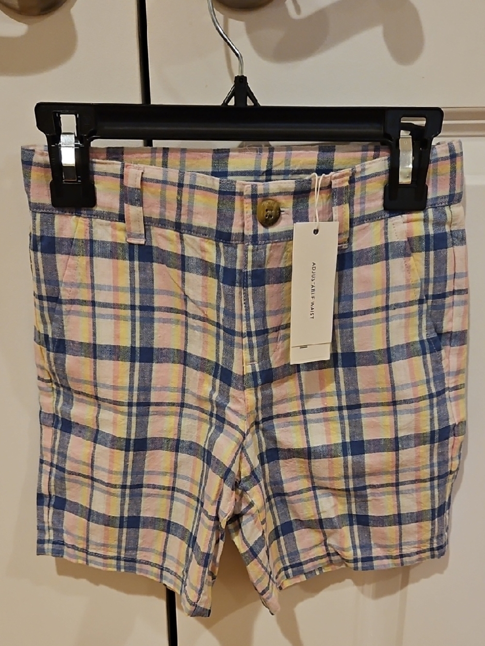 Janie And Jack Plaid Linen And Cotton Blend Boy Shorts - Size 5